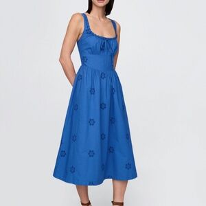 Gap Eyelet Scoop Neck Dress Blue
